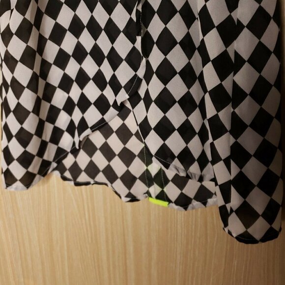 RoomMates Womens Checked Semi Sheer Top Medium - Picture 4 of 8